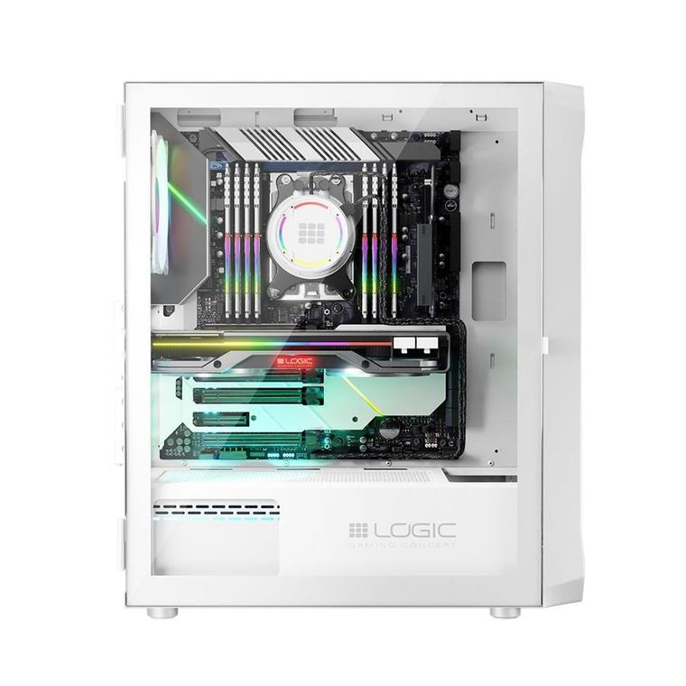 Logic Concept, obudowa komputerowa, Portos ARGB Midi USB 3.0, biała