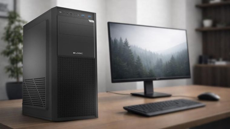Logic, obudowa komputerowa, J23 PRO USB-C, czarna