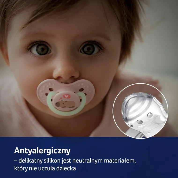 Lovi, CapiChill Girl, smoczek dynamiczny, silikonowy, 18m+, 2 szt.