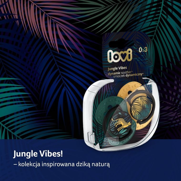 Lovi, Jungle Vibes Girl, smoczek silikonowy, dynamiczny, 0-3m, 2 szt.