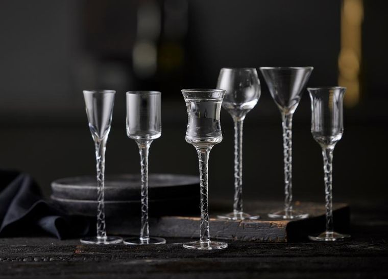 Lyngby Glas, Aquavit, kieliszki do wódki, Rom, transparentne