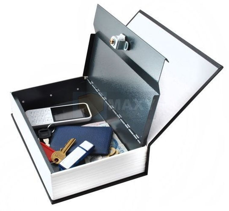 Malatec, kasetka w książce, sejf