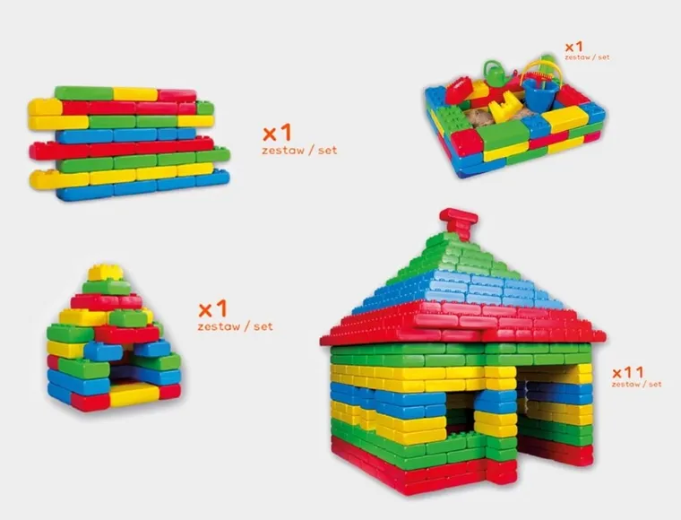 Marioinex, klocki budowlane, cegły, klocki XXL, 33 elementy