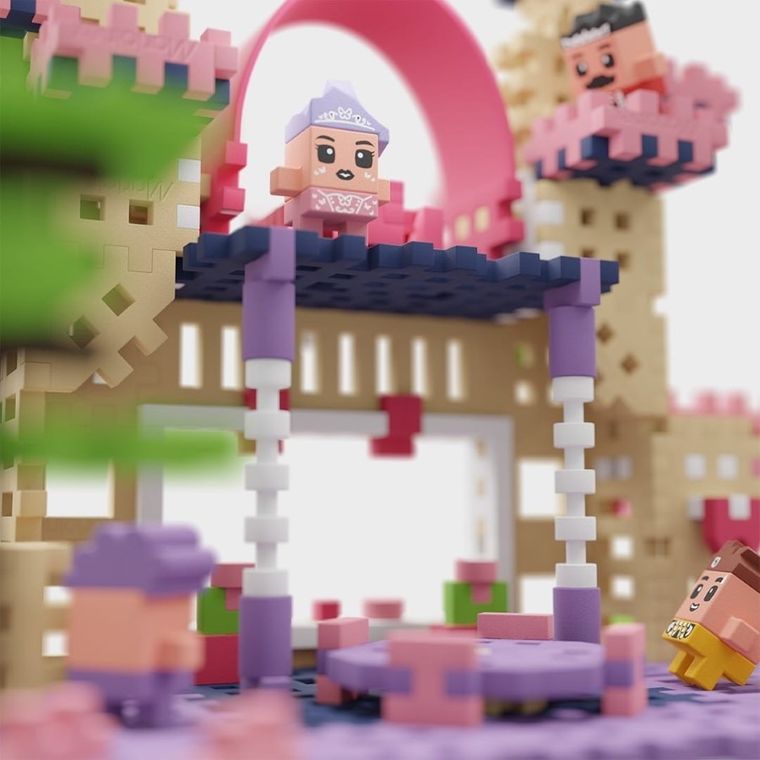 Marioinex, Mini Waffle, Księżniczka, klocki konstrukcyjne, 280 elementów