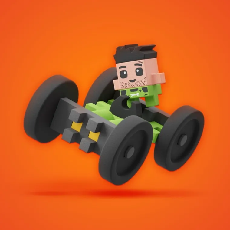 Marioinex, Mini Waffle, Saszetka niespodzianka, klocki konstrukcyjne, 15 elementów