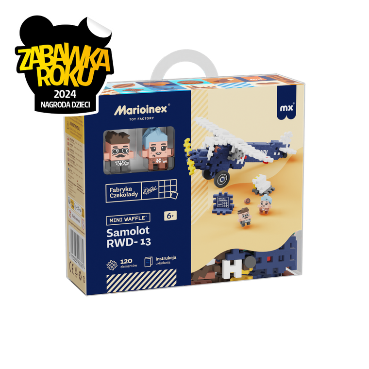 Marioinex, Mini Waffle, Wedel, Samolot RWD-13, klocki konstrukcyjne, 120 elementów