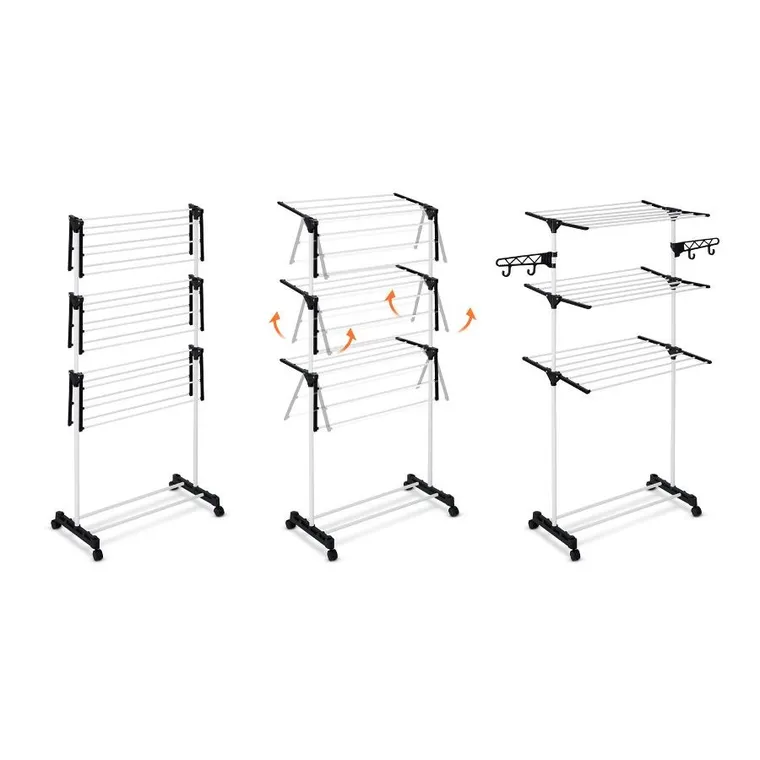 Massido, Delia, suszarka na pranie stojąca, rozkładana, biała, 15 m