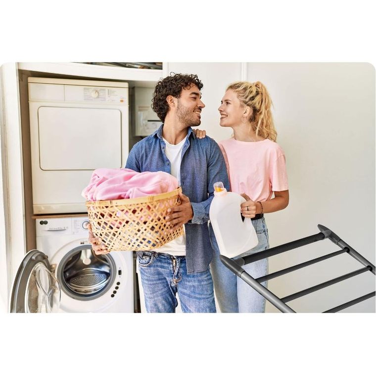 Massido, Lina, suszarka na pranie stojąca rozkładana, czarna, 22 mb