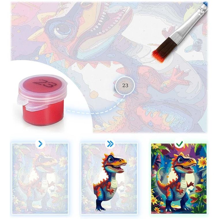 Massido, malowanie po numerach, Dino, 40-50 cm