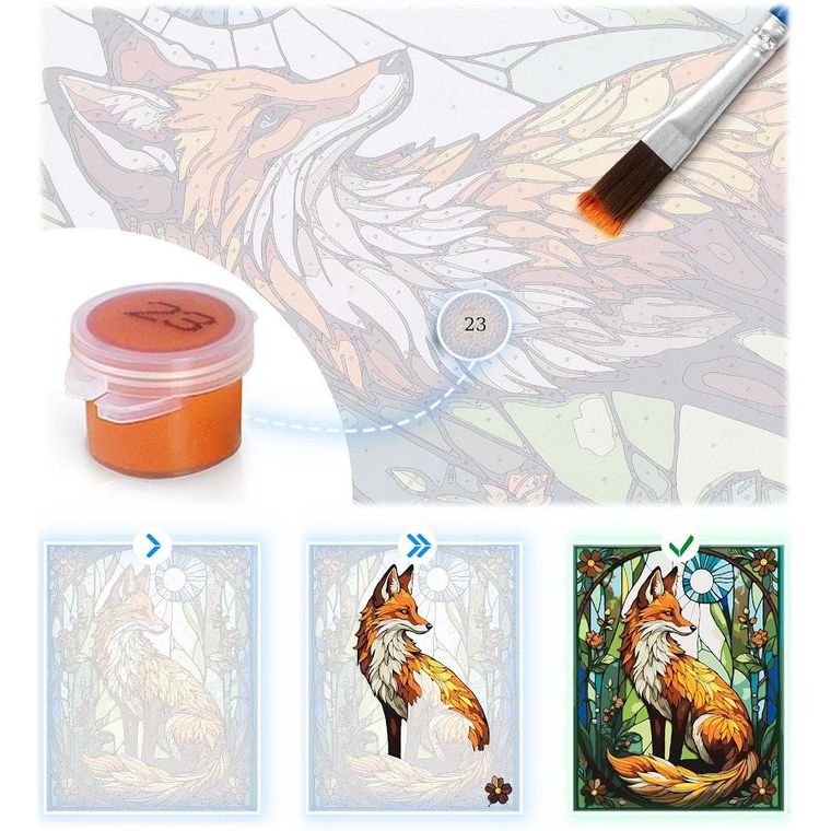 Massido, malowanie po numerach, Lisek, 40-50 cm