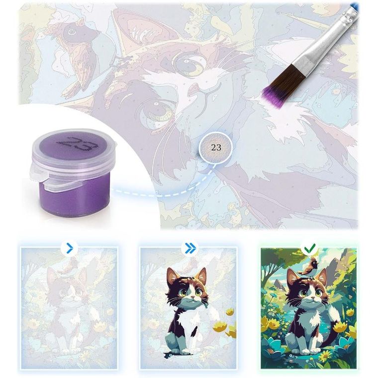 Massido, obraz do malowania po numerach, Kotek, 40-50 cm