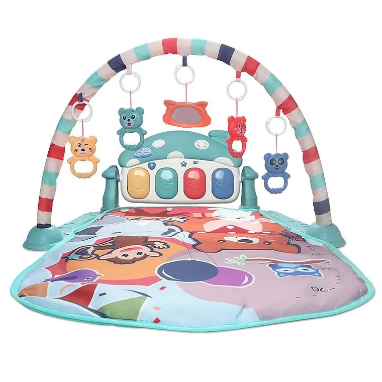 Mata edukacyjna dla niemowląt z pianinem, zielona