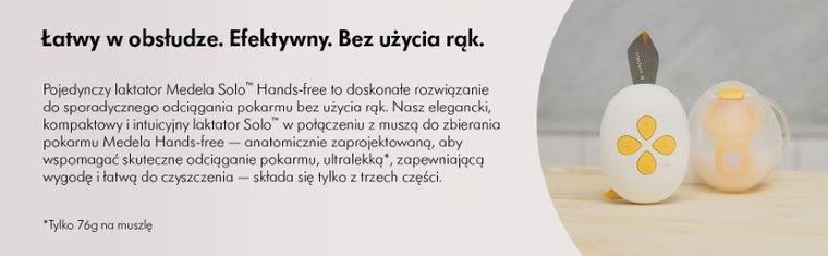 Medela, Solo Hands-Free, przenośny, pojedynczy, laktator elektryczny