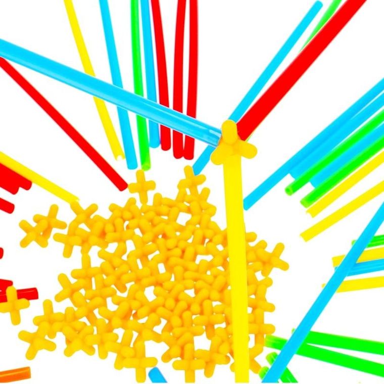 Mega Creative, klocki konstrukcyjne, słomki, 100 elementów