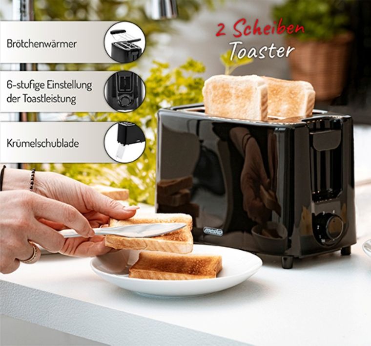 Mesko, toster, 2 kromki, MS 3220