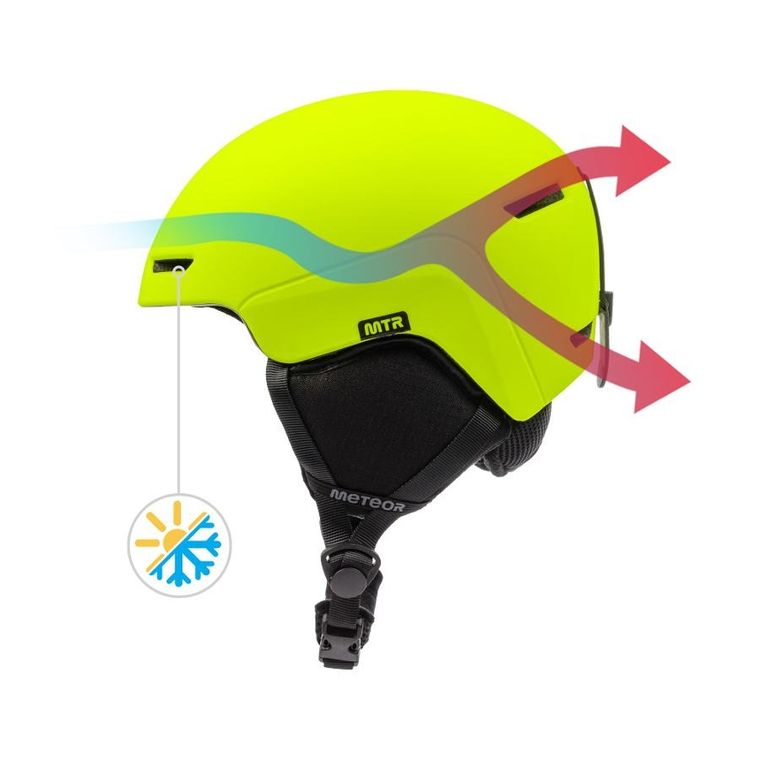 Meteor, Avalo, kask narciarski, neonowy żółty, rozmiar S, 53-55 cm