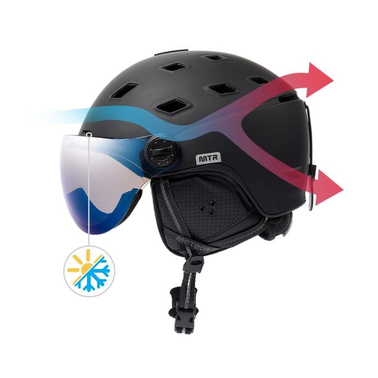 Meteor, Glide, kask narciarski, czarny, rozmiar 55-58 cm