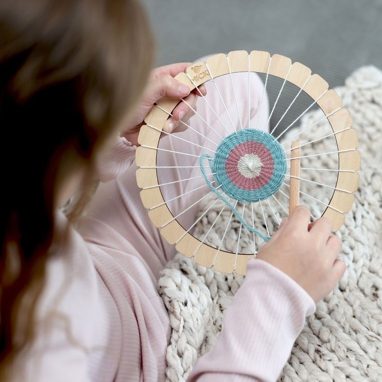 Micki, krosno okrągłe, ramka do tkania, zestaw kreatywny, 21 cm