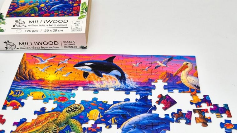 Milliwood, Głębia Oceanu, puzzle drewniane, 120 elementów