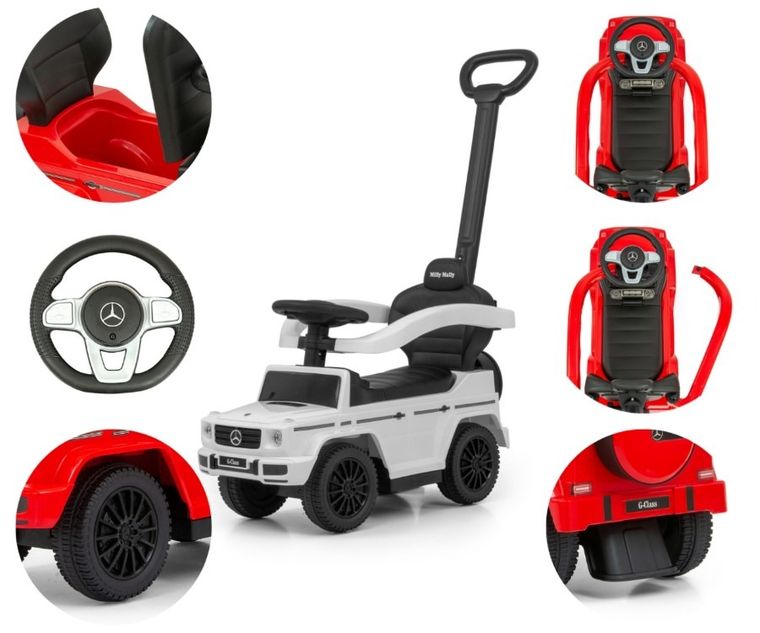 Milly Mally, Mercedes-Benz, G350d, jeździk z rączką, Black