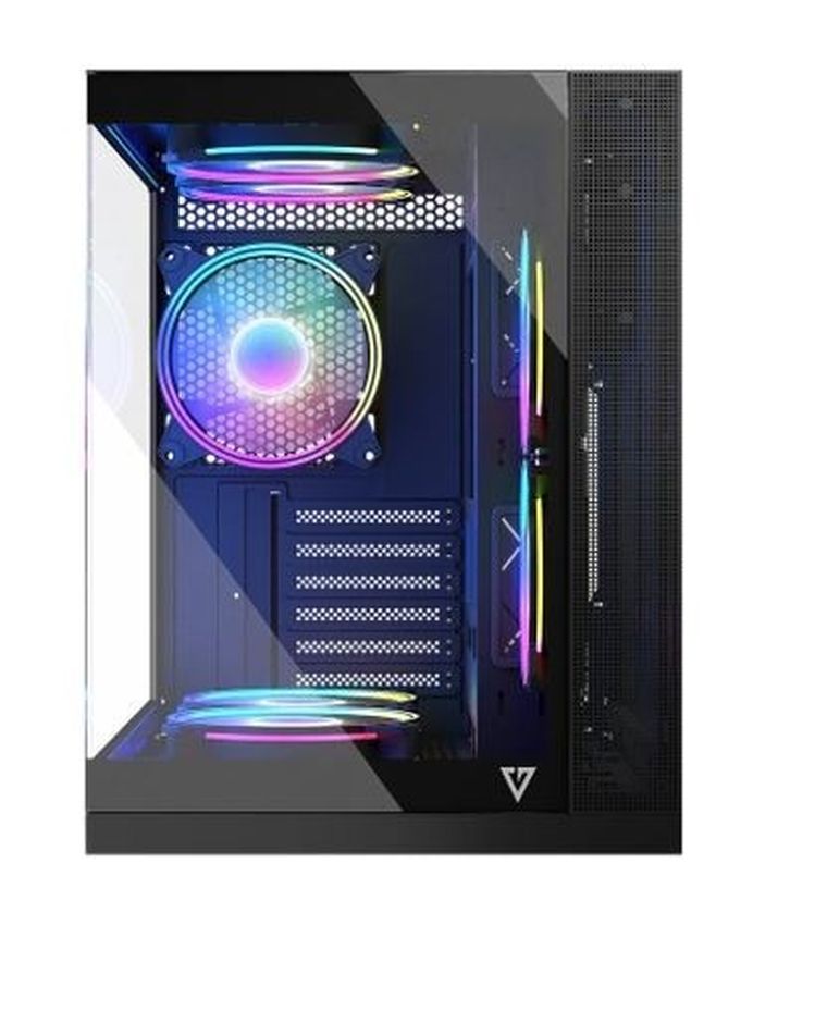 Modecom, Volcano Panorama APEX ARGB 3F Midi, obudowa komputerowa, szara