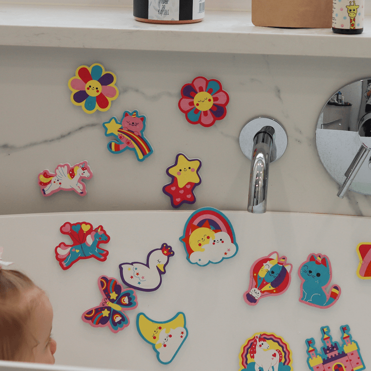 Mudpuppy, Marzenia jednorożca, piankowe figurki do kąpieli, 20 elementów