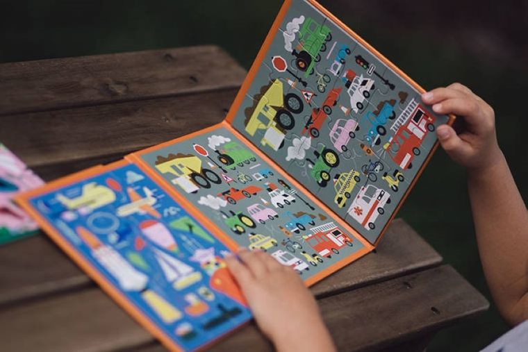 Mudpuppy, Środki transportu, puzzle magnetyczne 2w1, 20 elementów