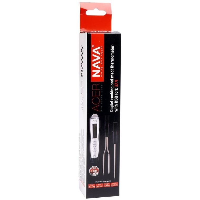 Nava, cyfrowy termometr kuchenny, z widelcem i szpikulcem, Acer, 38.5 cm