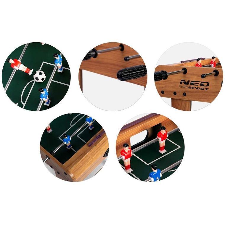 Neo-Sport, drewniany stół do piłkarzyków, 70-37-62 cm