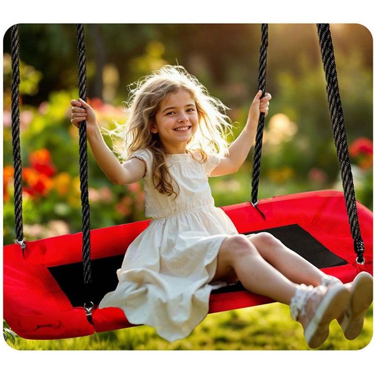 Neo-Sport, Swingo, huśtawka bocianie gniazdo prostokątna, 110-70 cm