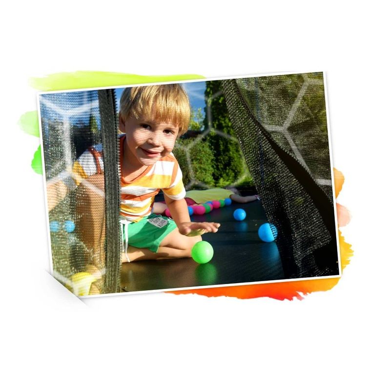 Neo-Sport, trampolina ogrodowa z siatką wewnętrzną i drabinką, 12ft/374 cm