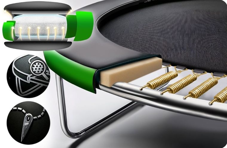 Neo-Sport, trampolina ogrodowa z siatką wewnętrzną i drabinką, 13ft/404 cm