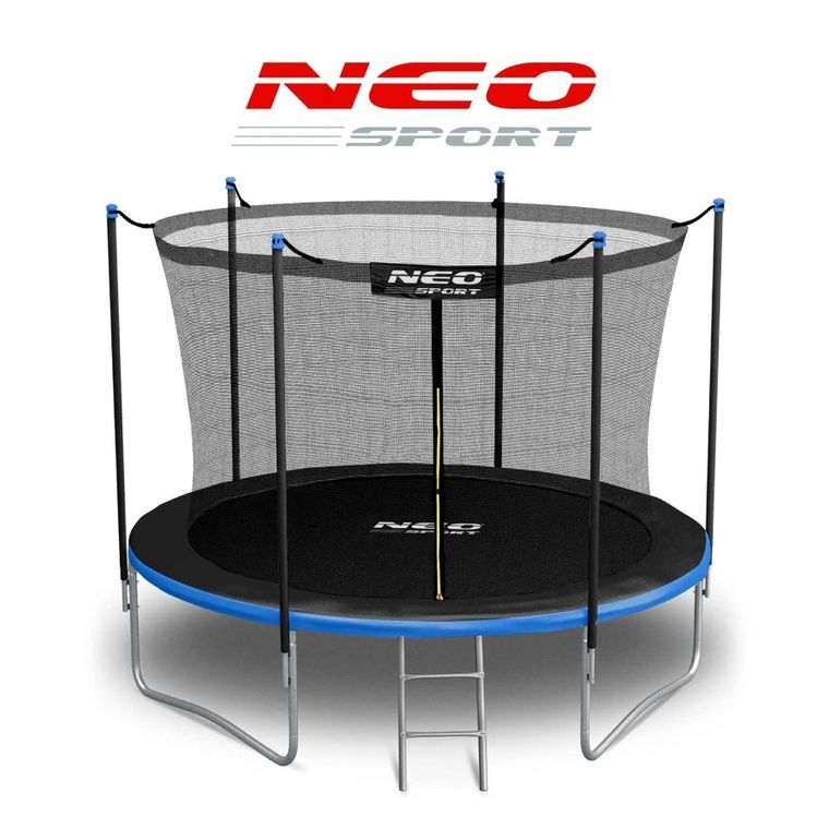 Neo-Sport, trampolina ogrodowa z siatką wewnętrzną i drabinką, 6ft/183 cm