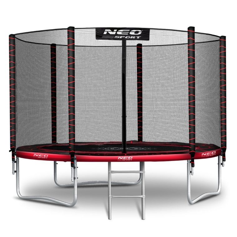 Neo-Sport, trampolina ogrodowa z siatką zewnętrzną i drabinką, 183 cm