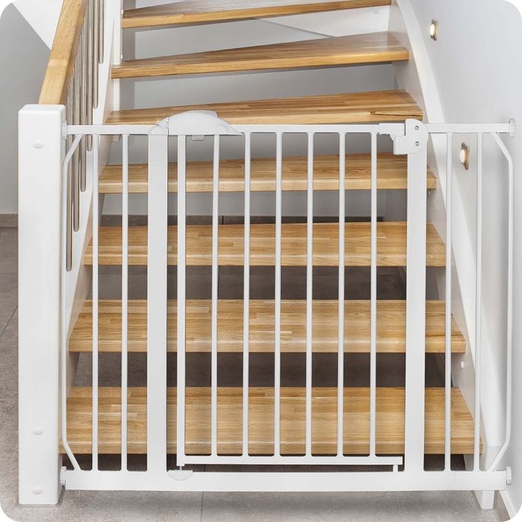 Nukido, barierka, bramka zabezpieczająca, biała