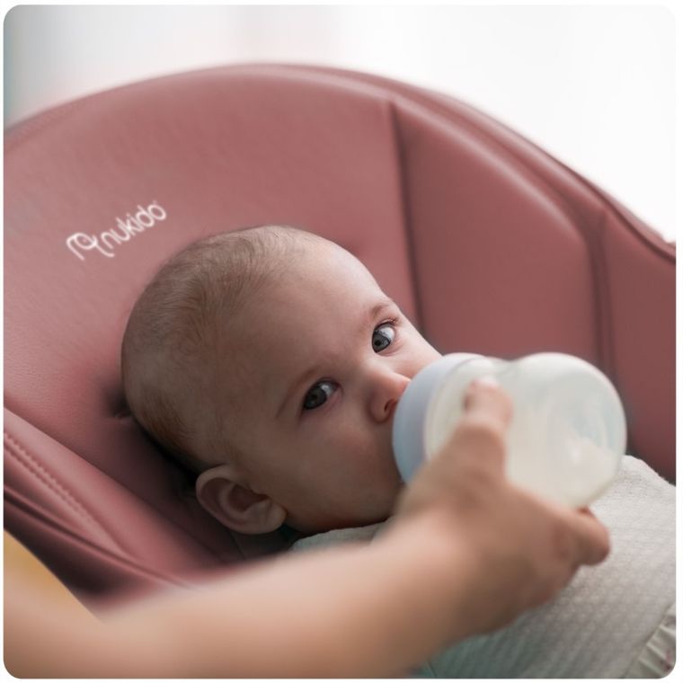 Nukido, Belo, krzesełko do karmienia ze stolikiem, różowe