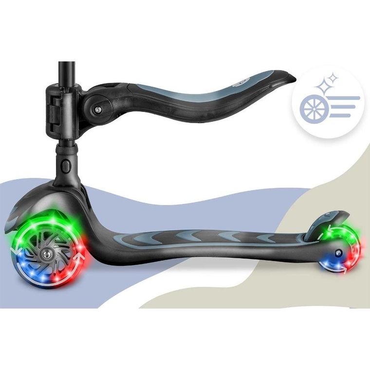 Nukido, Flippo, hulajnoga 3-kołowa, balansowa, z siedziskiem, czarna