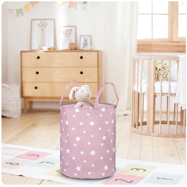 Nukido, kosz na zabawki, różowy