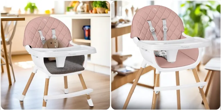 Nukido, Lilo, krzesełko do karmienia, różowe