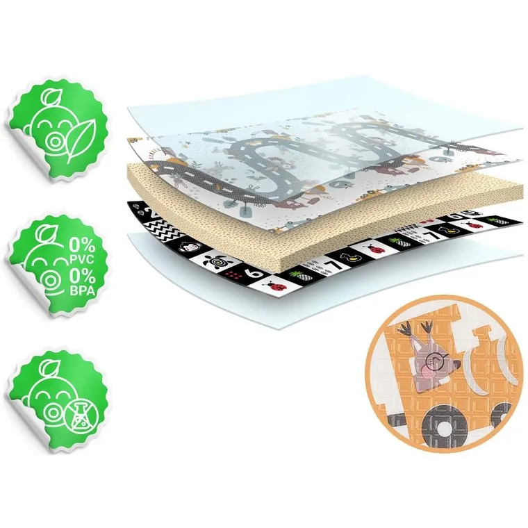 Nukido, mata piankowa, składana, 200-180-1 cm