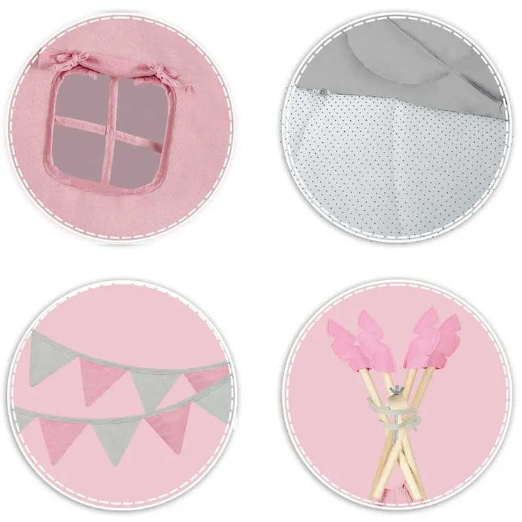 Nukido, namiot tipi dla dzieci, różowy