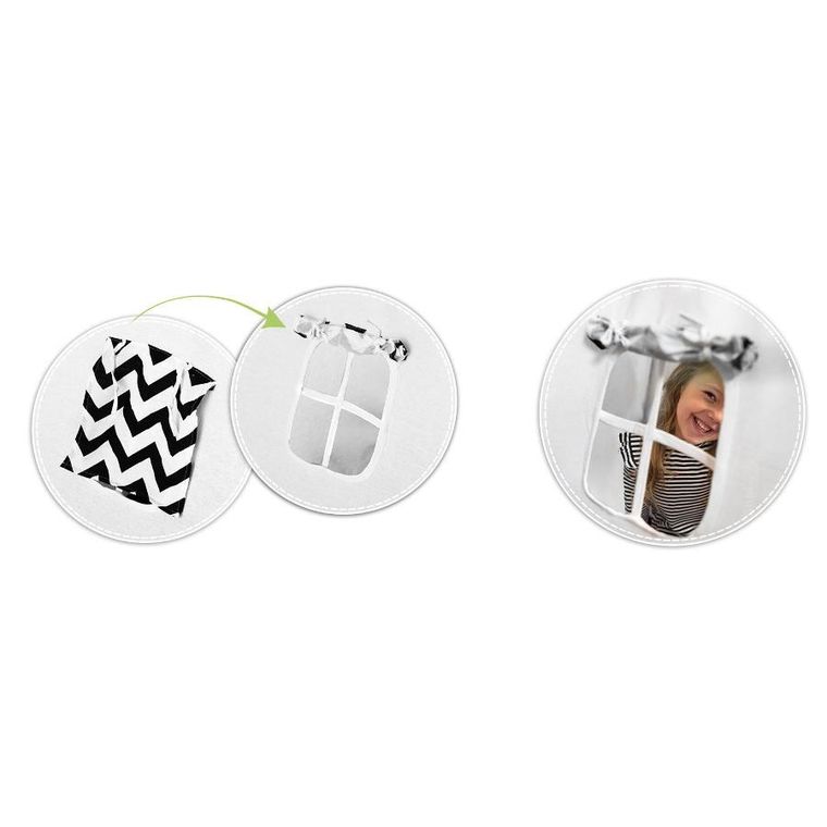 Nukido, namiot tipi z girlandą i światełkami, biało czarny z pandą