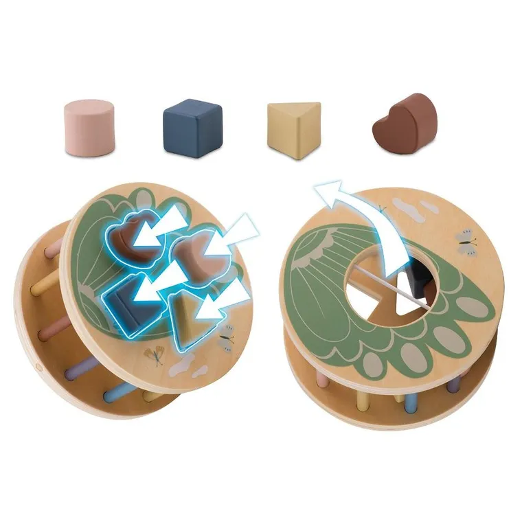 Nukido, Papuga, drewniana zabawka do ciągnięcia