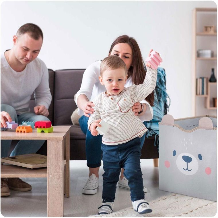 Nukido, pojemnik na zabawki i mata, szary