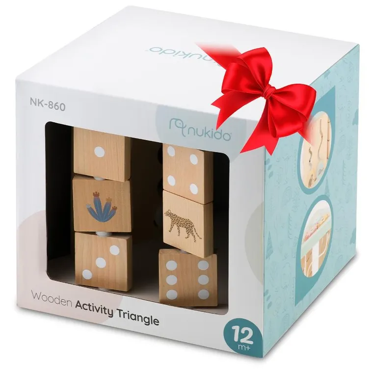 Nukido, trójkąt drewniany, zabawka sensoryczna