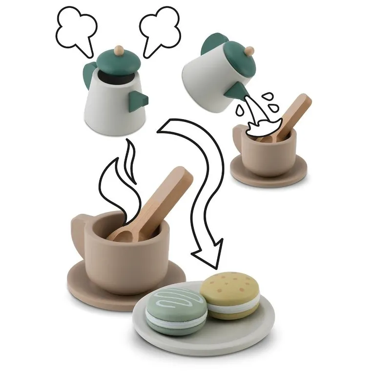 Nukido, zestaw do herbaty, drewniany