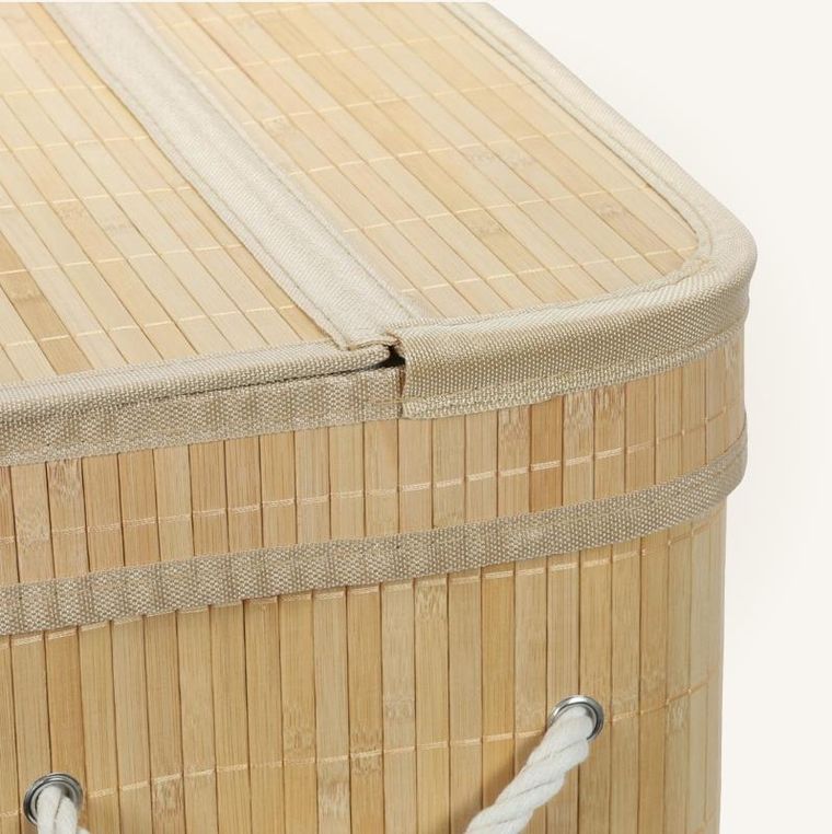 Nuxio, Luva, bambusowy kosz na pranie z pokrywą, 80l