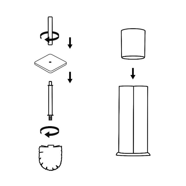 Nuxio, Natrio, szczotka wc z metalu
