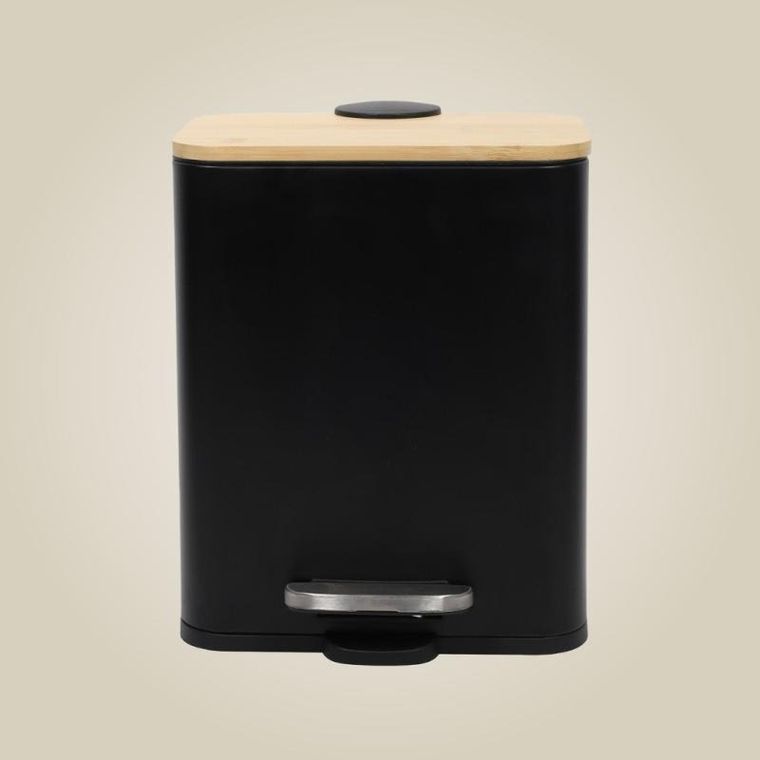 Nuxio, Zetru, wąski kosz łazienkowy z bambusem, 5l