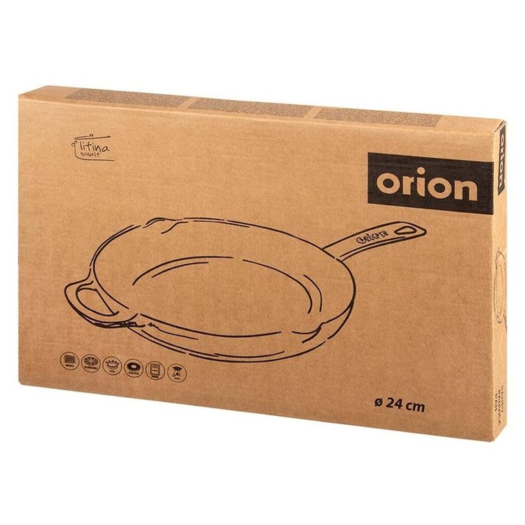 Orion, Litina, patelnia żeliwna emaliowana, 24 cm